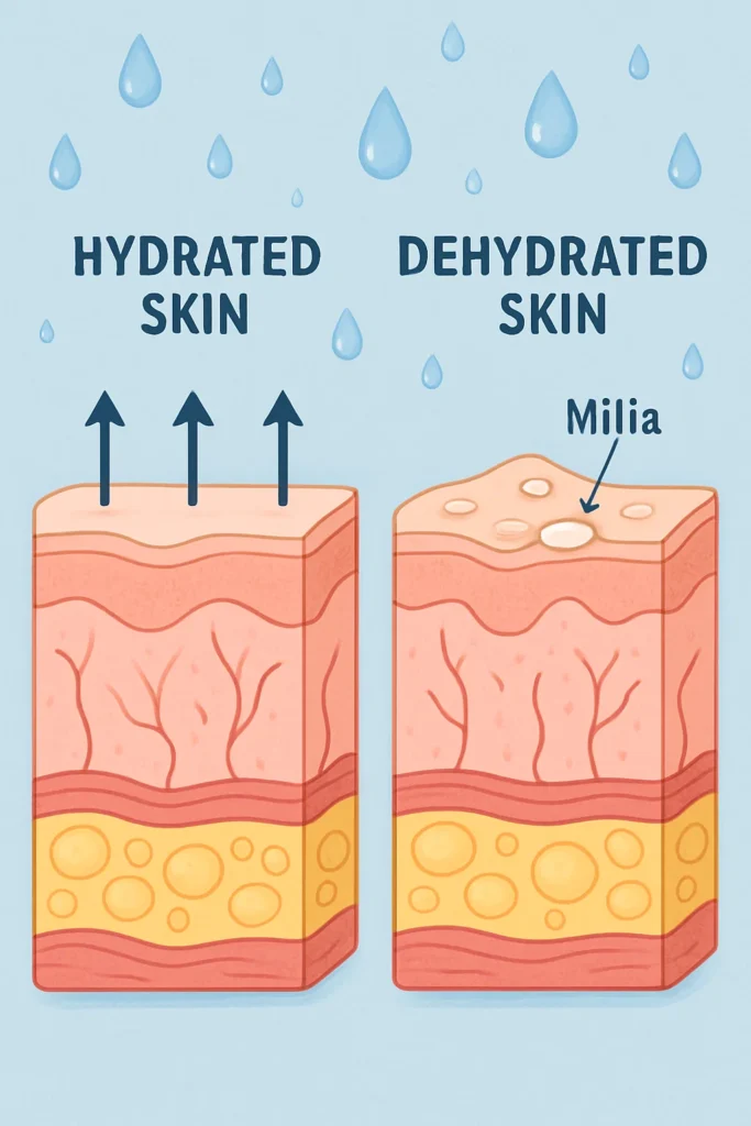 The importance of hydration and milia production Bethnal Green