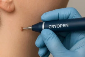 Person receiving skin tag removal Bethnal Green